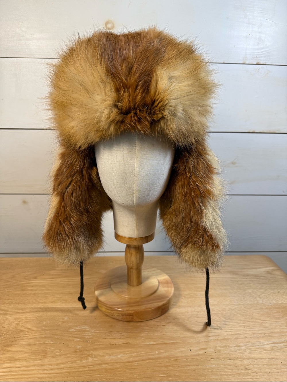 Vintage Genuine Fox Fur Trapper Hat Small 70s